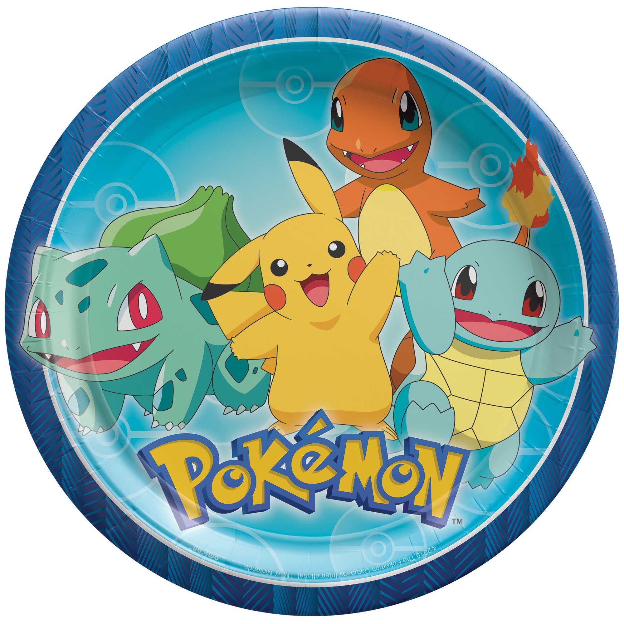 Pokemon Classic 23cm Round Paper Plates NPC