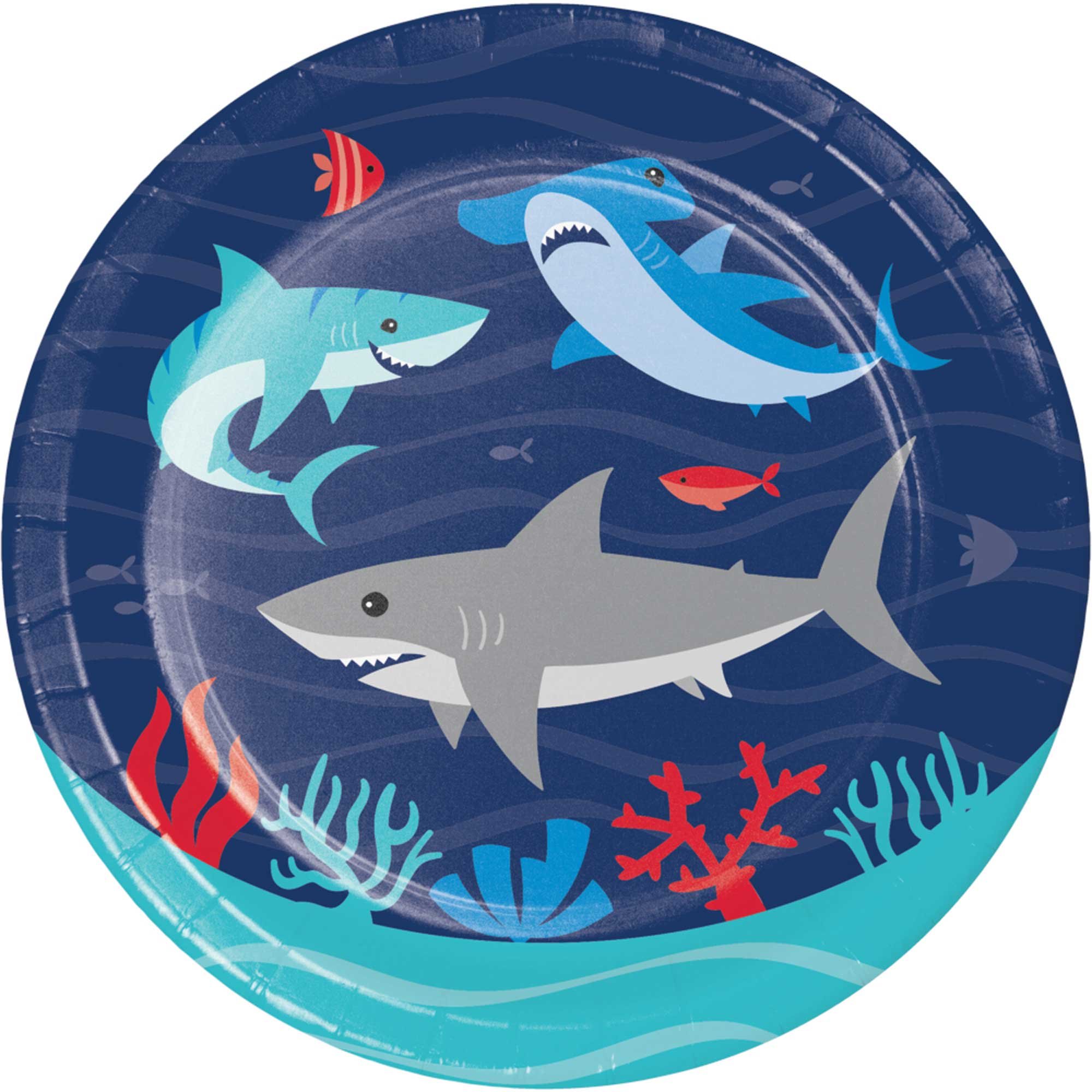 Shark Party Lunch Plates Paper 18cm NPC