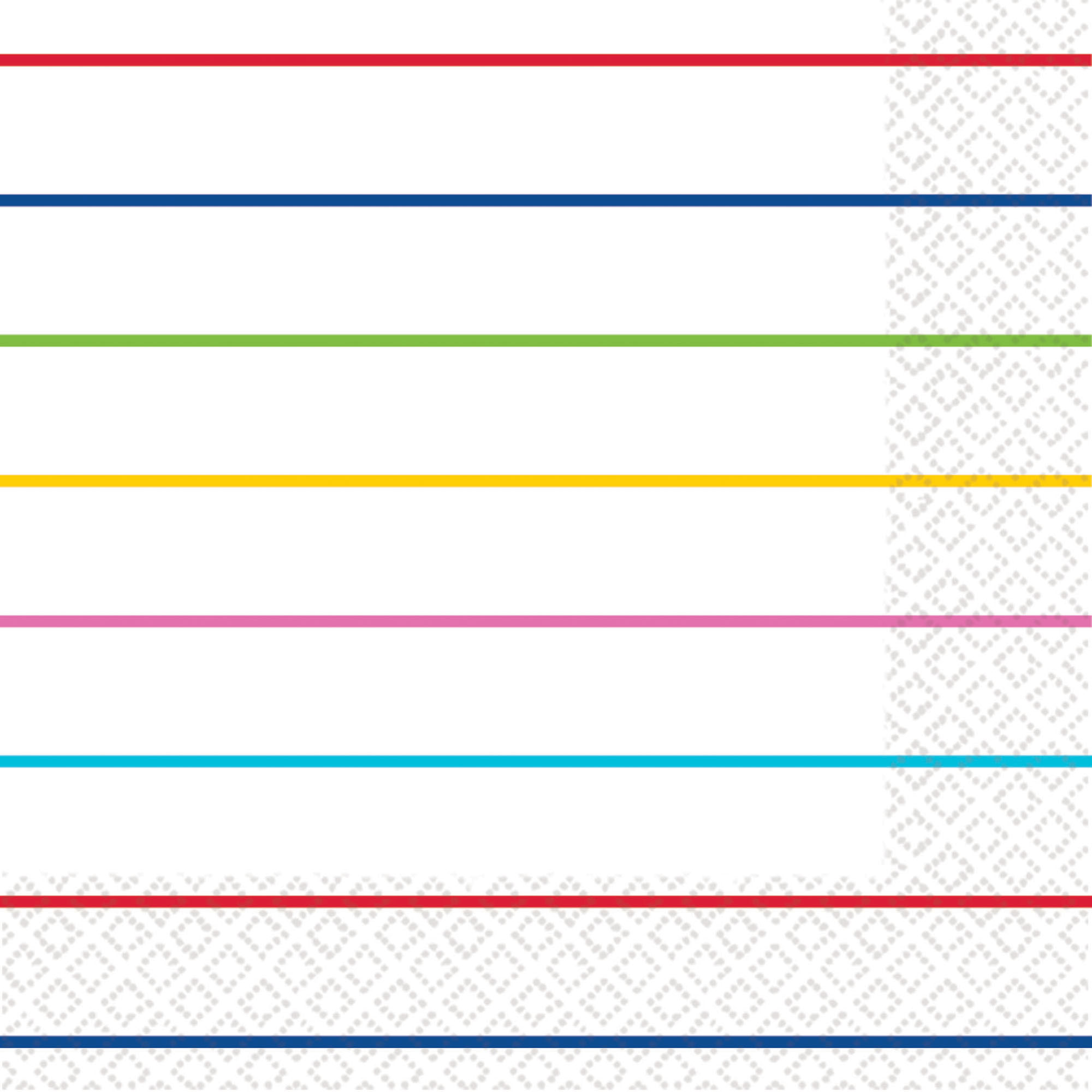 Stripes Lunch Napkins 16 Pack 2 PLY -  Rainbow