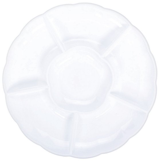 Compartment Chip & Dip Tray White Plastic Amscan Asia