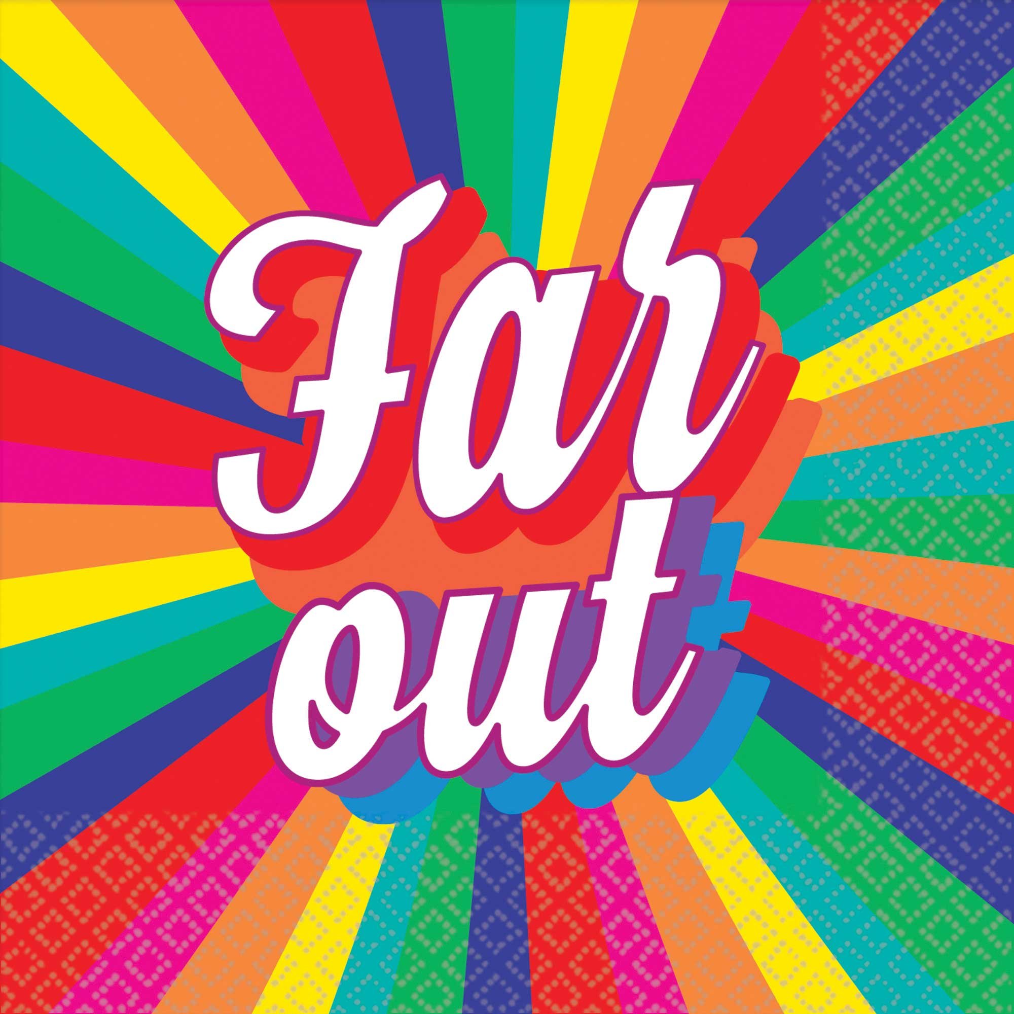 Good Vibes 70's Beverage Napkins Far Out