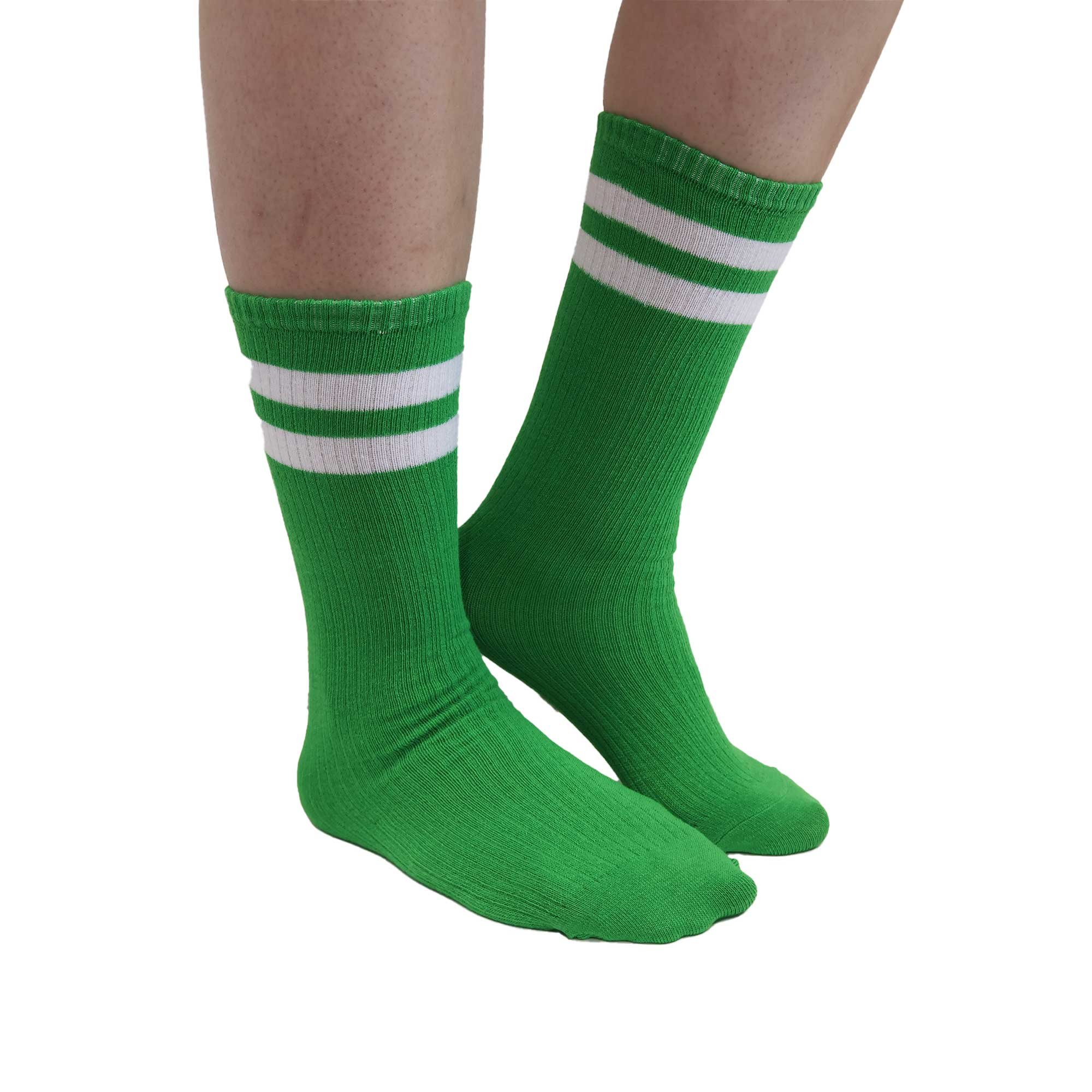 Team Spirit Striped Sock Green 14+