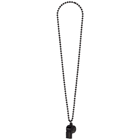 Whistle On Chain Necklace  - Black