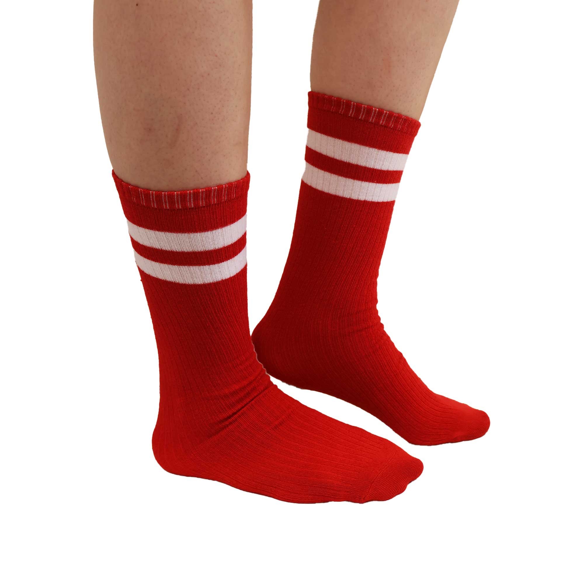 Team Spirit Striped Sock Red 14+