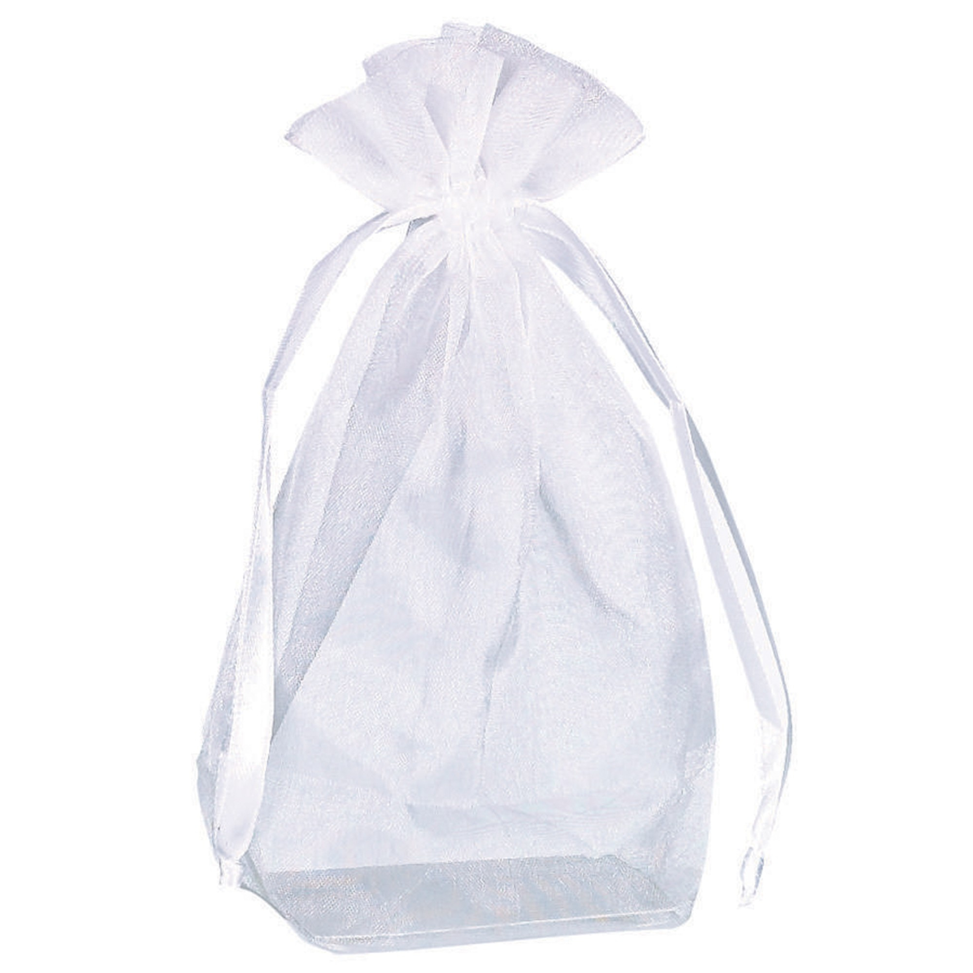 Box Bottom Container Organza - White