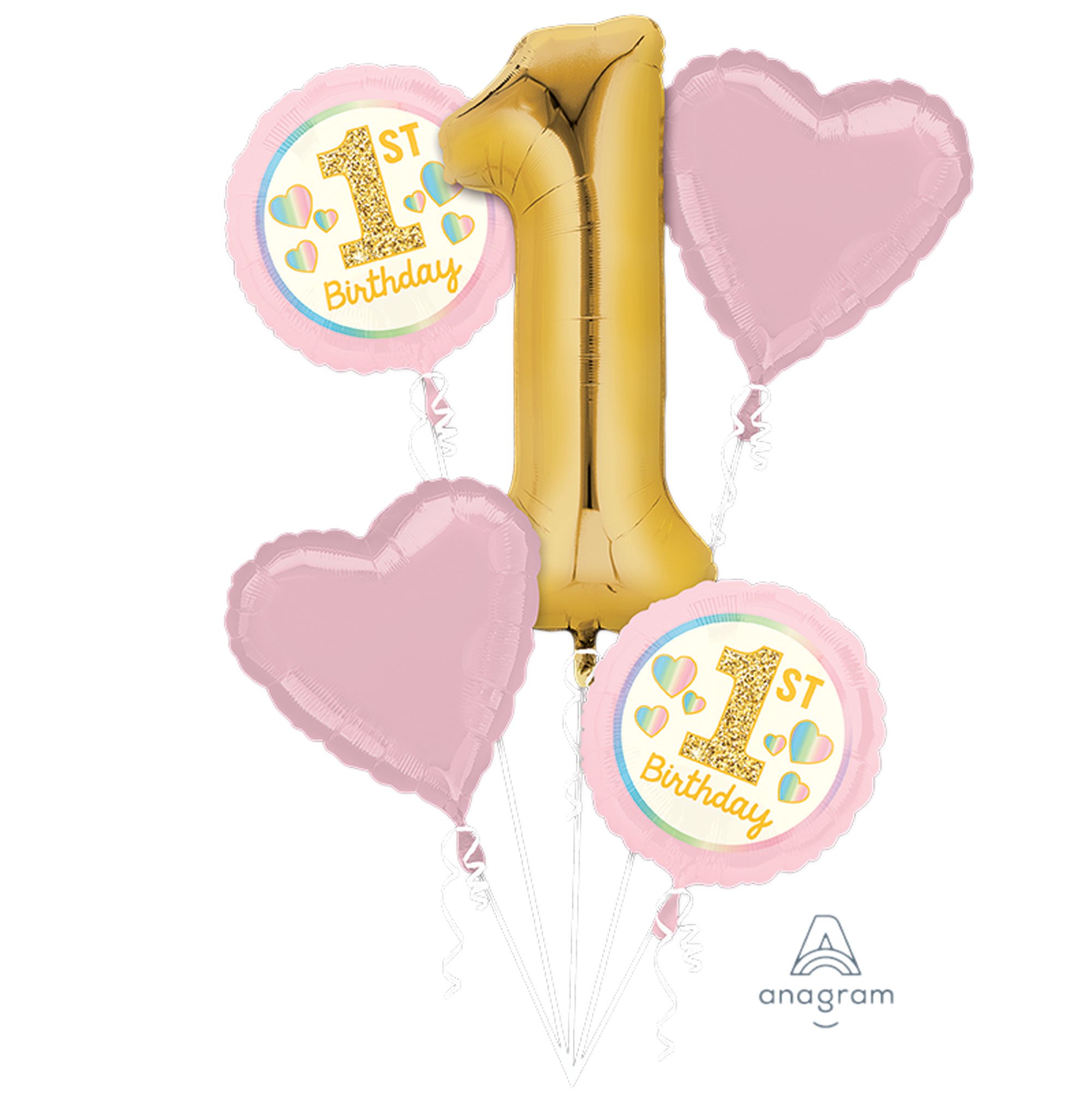 Bouquet Girl 1st Birthday Pink & Gold P75