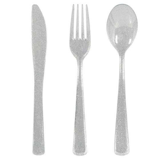 Premium Glittering Silver Cutlery Set
