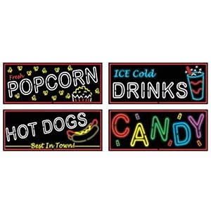 Beistle 50's Neon Food Signs Cutouts