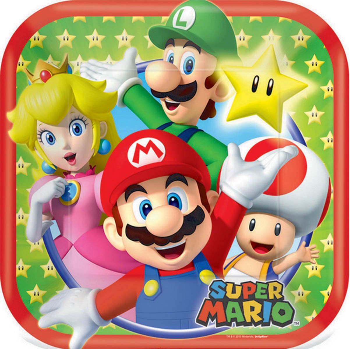 Super Mario Brothers 17cm Square Paper Plates NPC