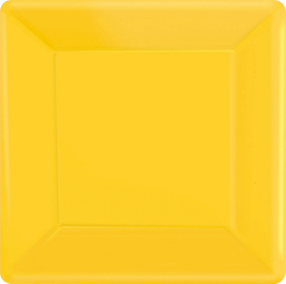 Paper Plates 26cm Square 20CT - Yellow Sunshine