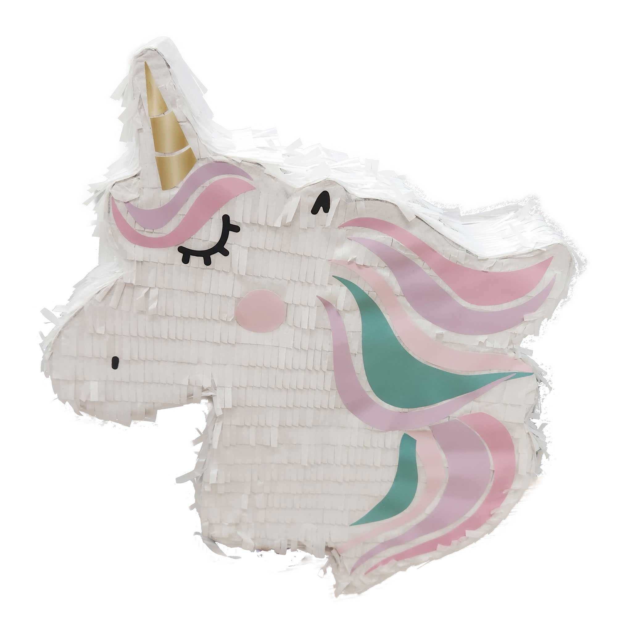 Unicorn Head 2D Shape Pull String Pinata