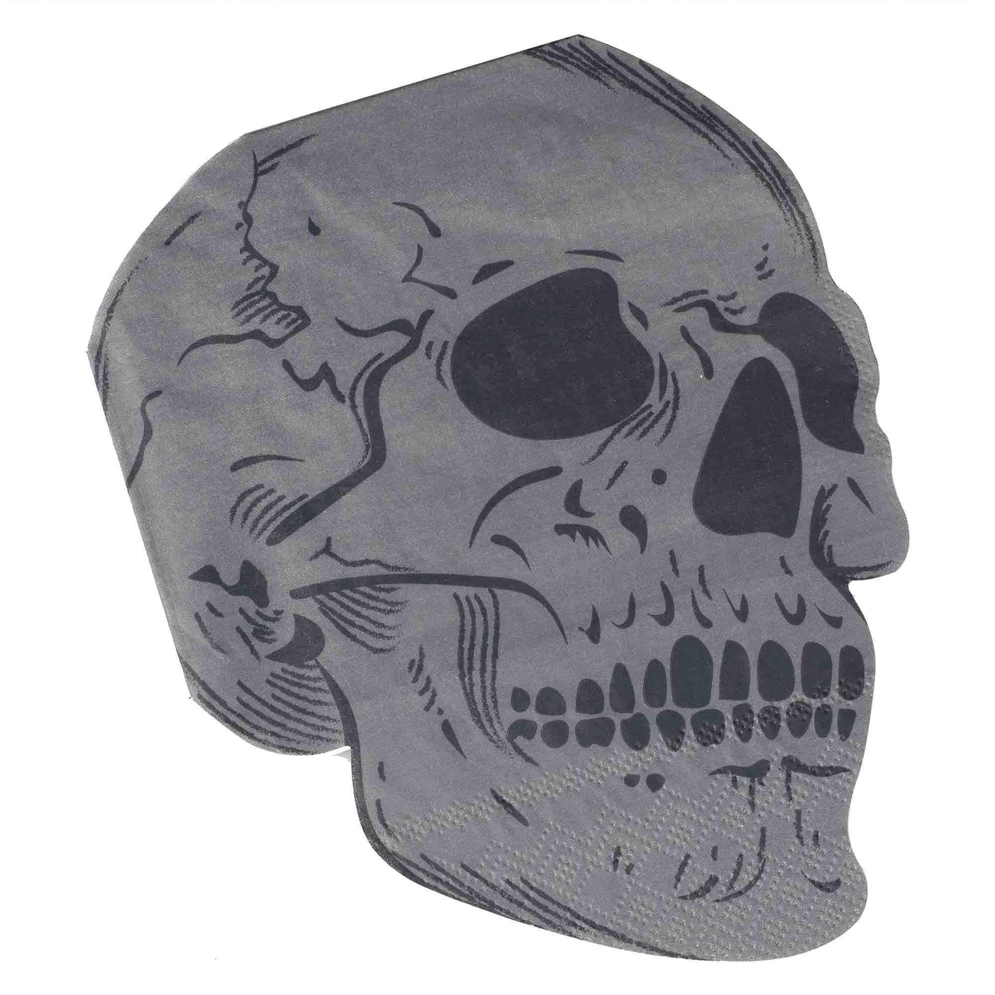 Deadly Soiree Skull Shaped Paper Party Napkins