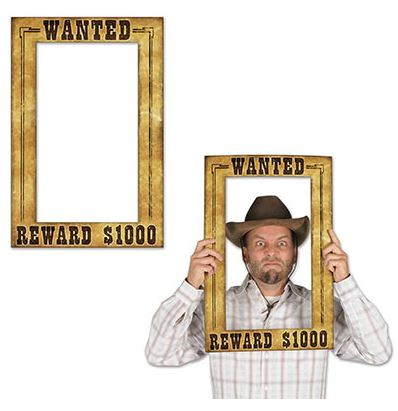 Beistle Western Wanted Reward ¢1000 Photo Prop Fun Frame
