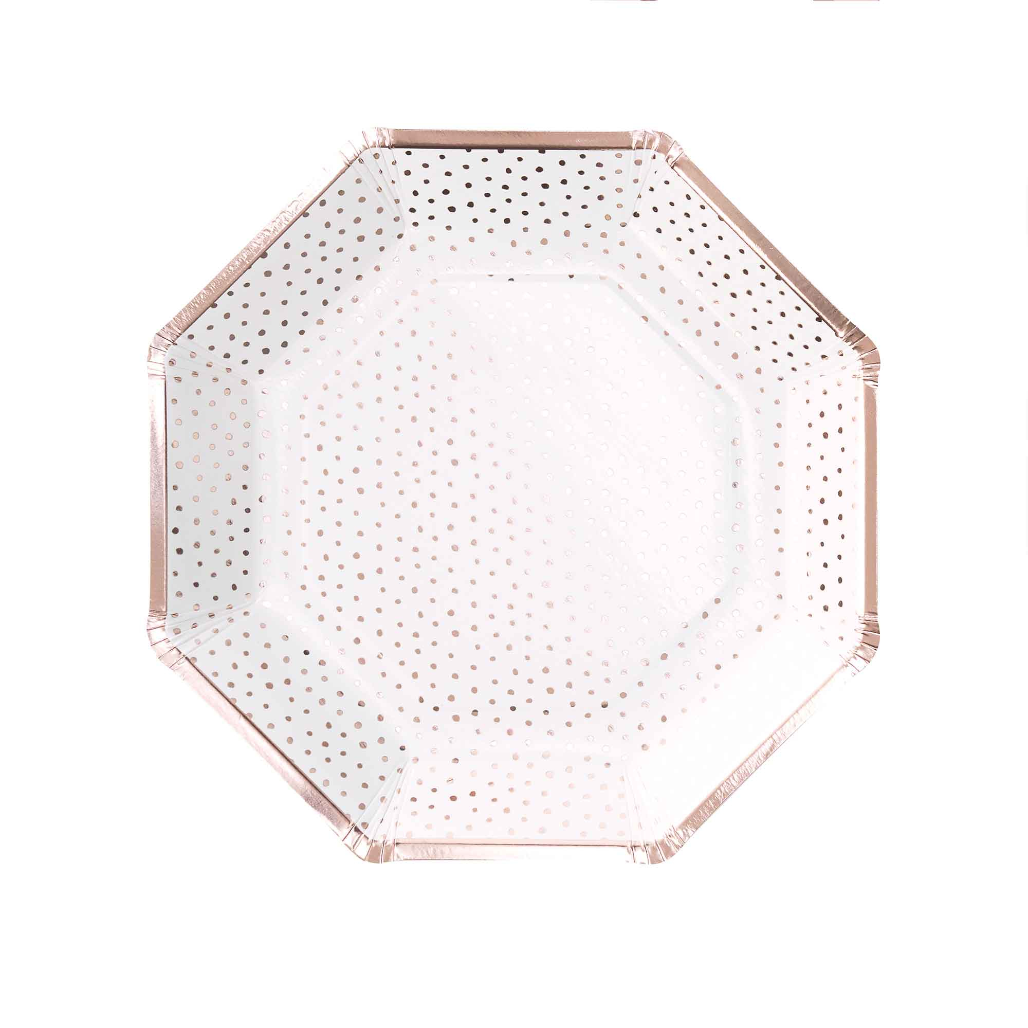 Pick & Mix Rose Gold Paper Plates Spotty Rose Gold