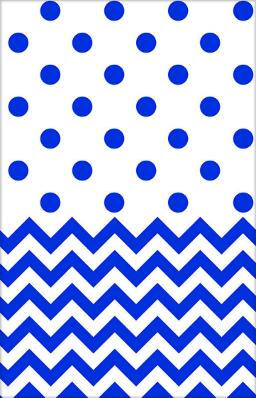 Chevron Plastic Tablecover Bright Royal Blue
