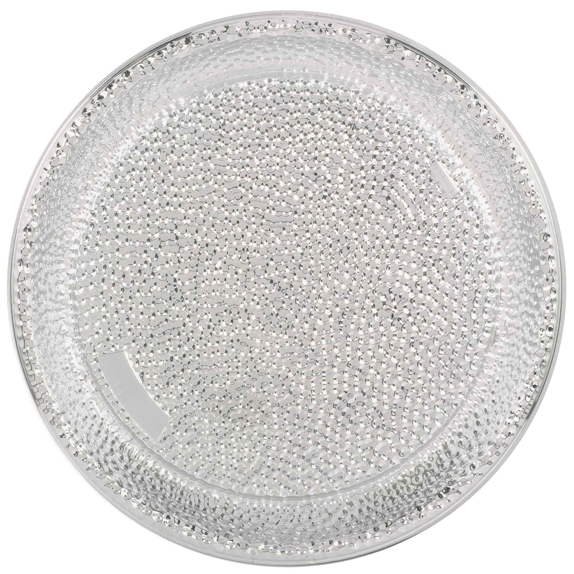 Premium Tray Silver Hammered Look 40cm
