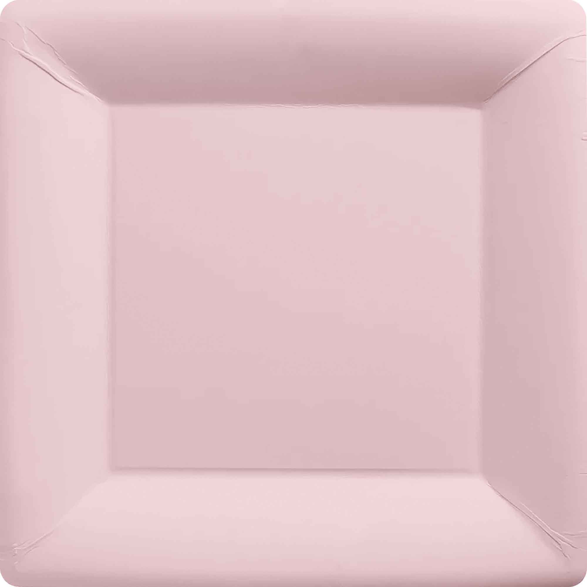 Paper Plates 17cm Square 20CT - Pastel Pink NPC