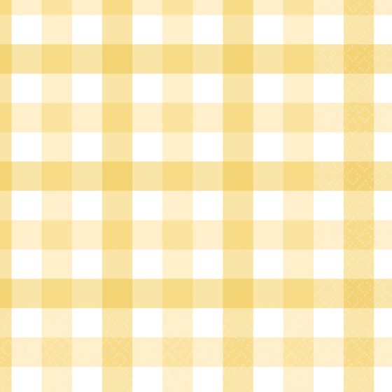 Gingham Lunch Napkin Pastel Yellow