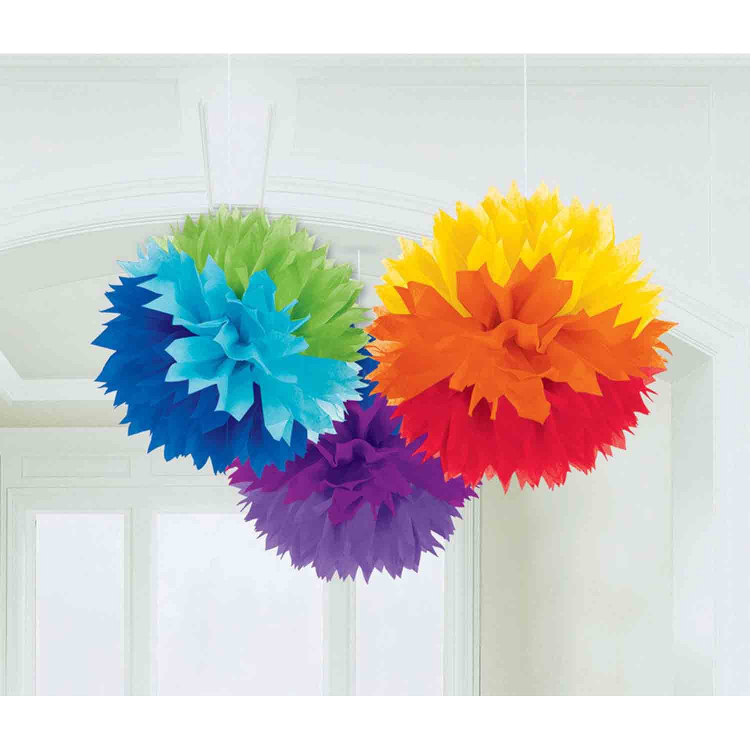 Fluffy Tissue Decorations - Rainbow