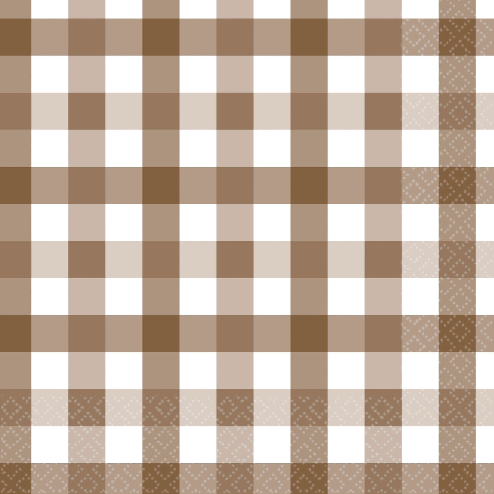 Gingham Lunch Napkin Teddy Brown