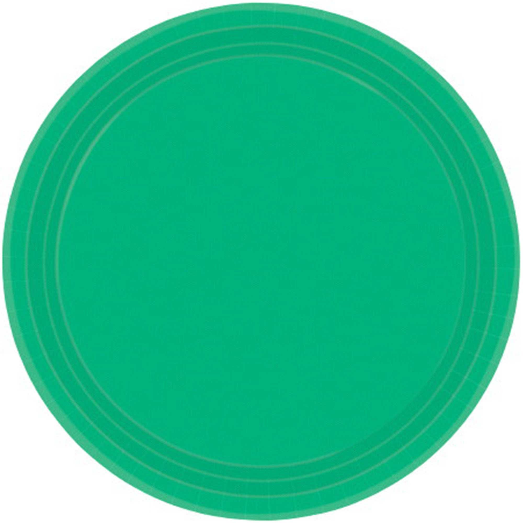 Paper Plates 23cm Round 20CT - Festive Green NPC
