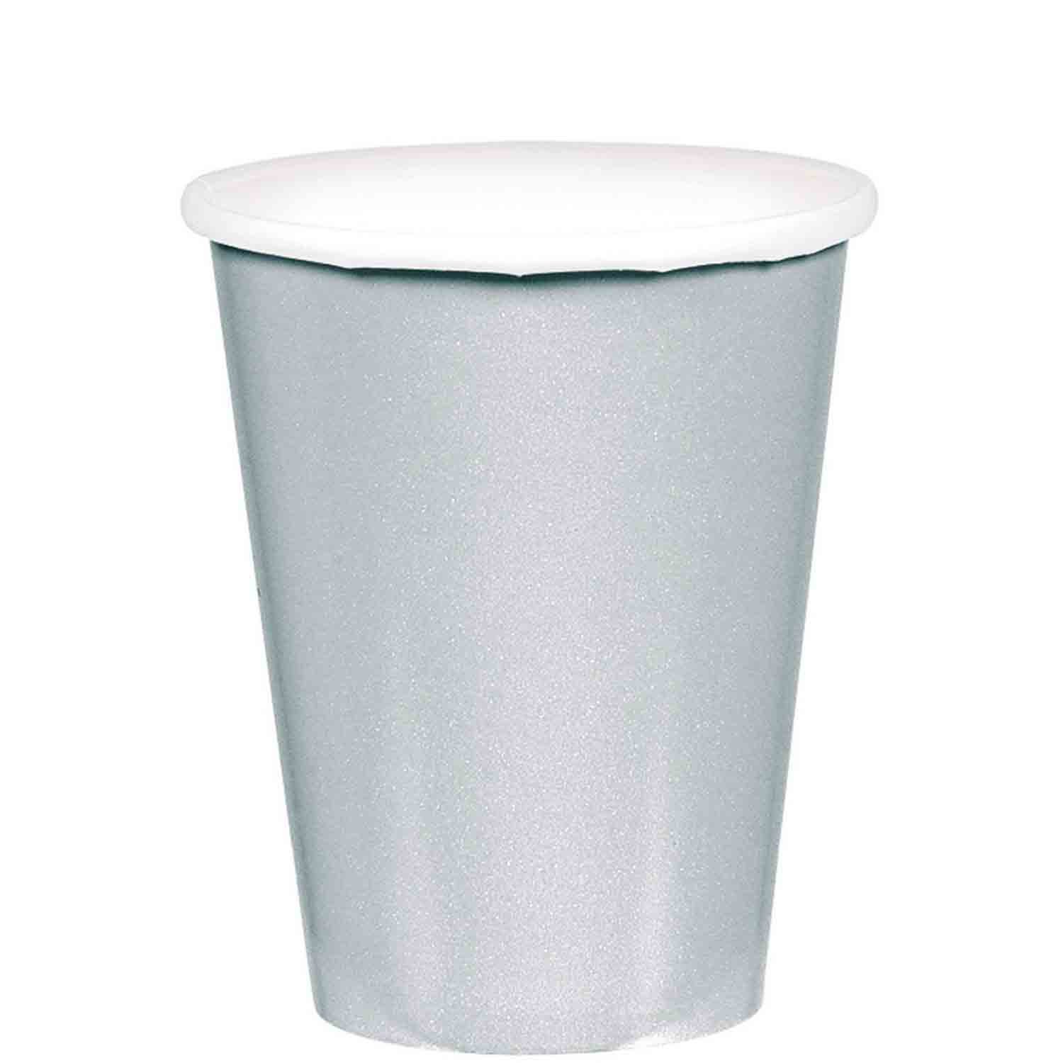 266ml Cups Paper 20 Pack - Silver
