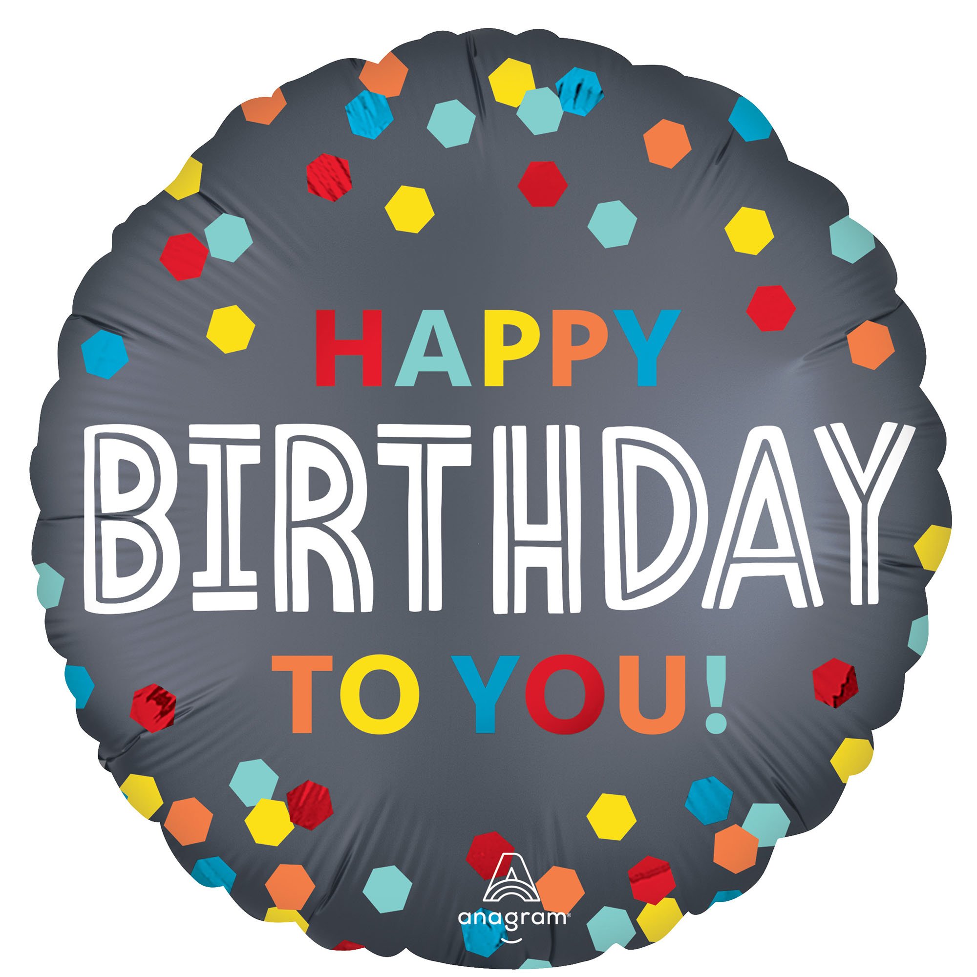 45cm Standard Satin XL Satin Confetti Burst Birthday S40