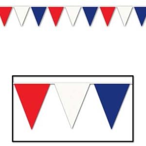 Beistle Pennant Flag Banner Giant Red, White & Blue