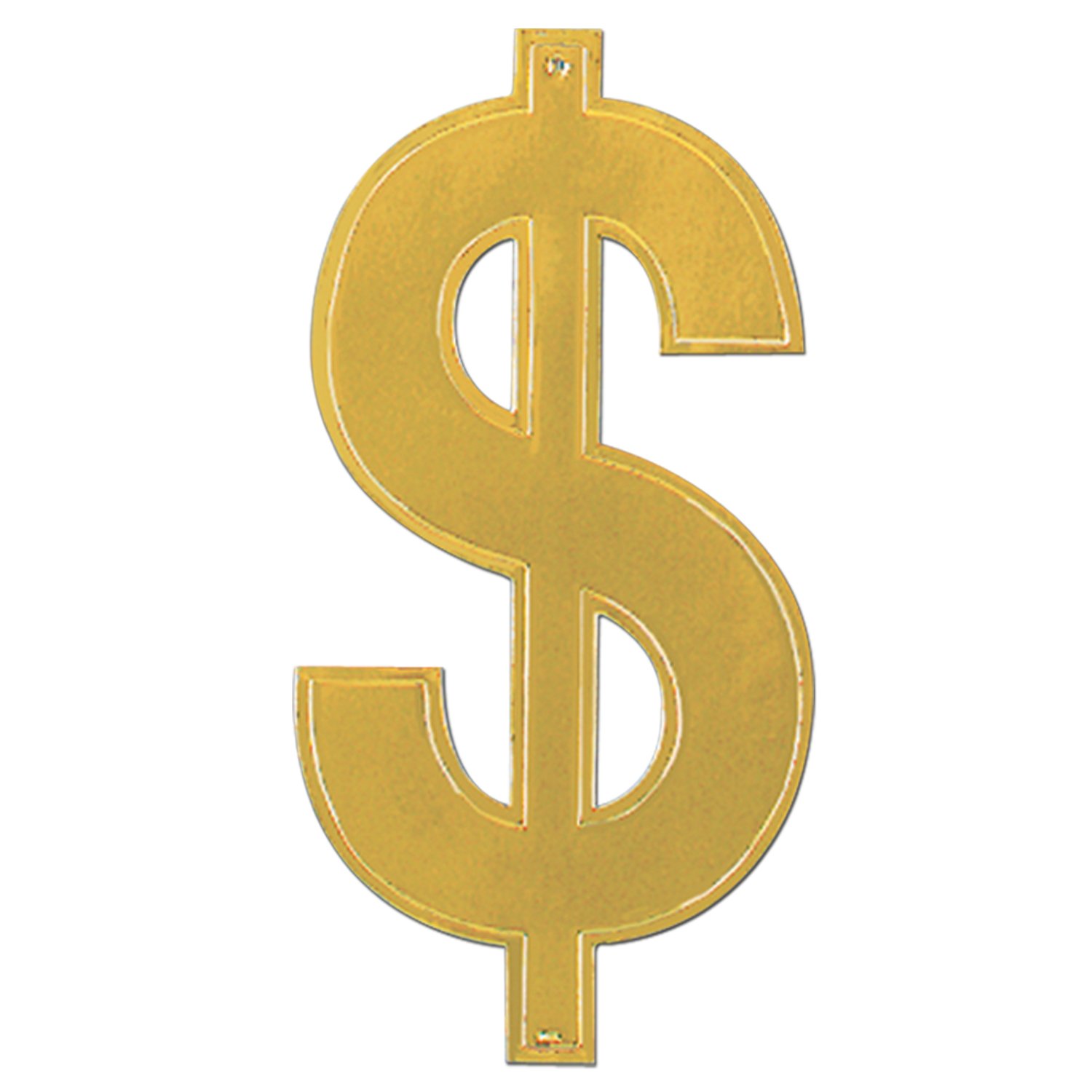 Beistle Dollar ¢ Sign Gold Foil Cutout
