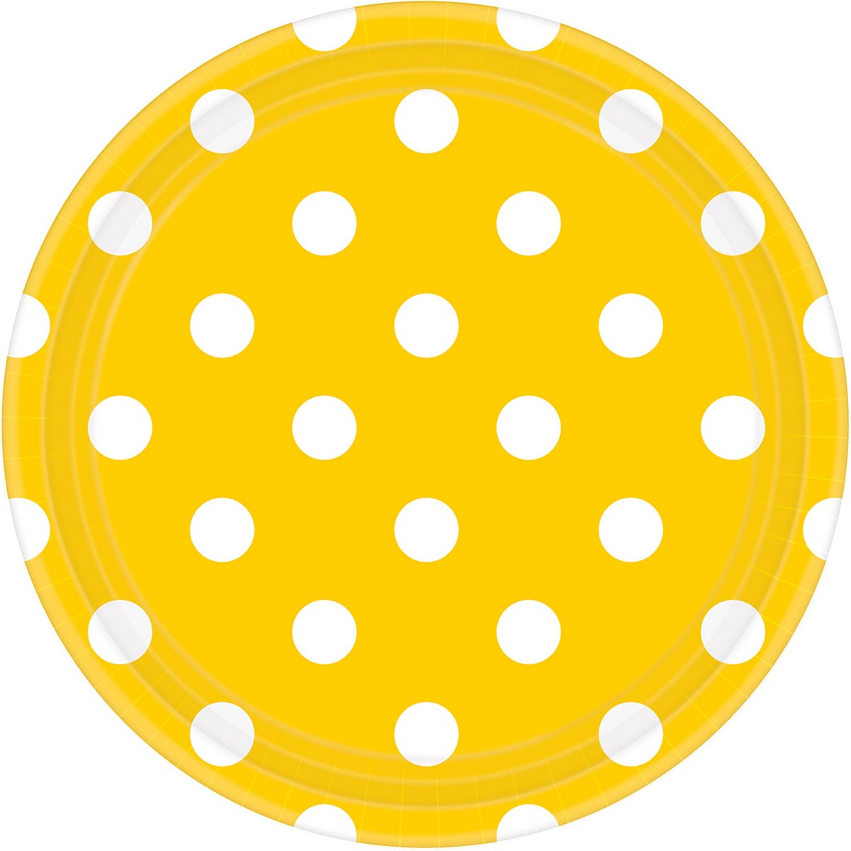 Dots 17cm Round Paper Plates Yellow Sunshine