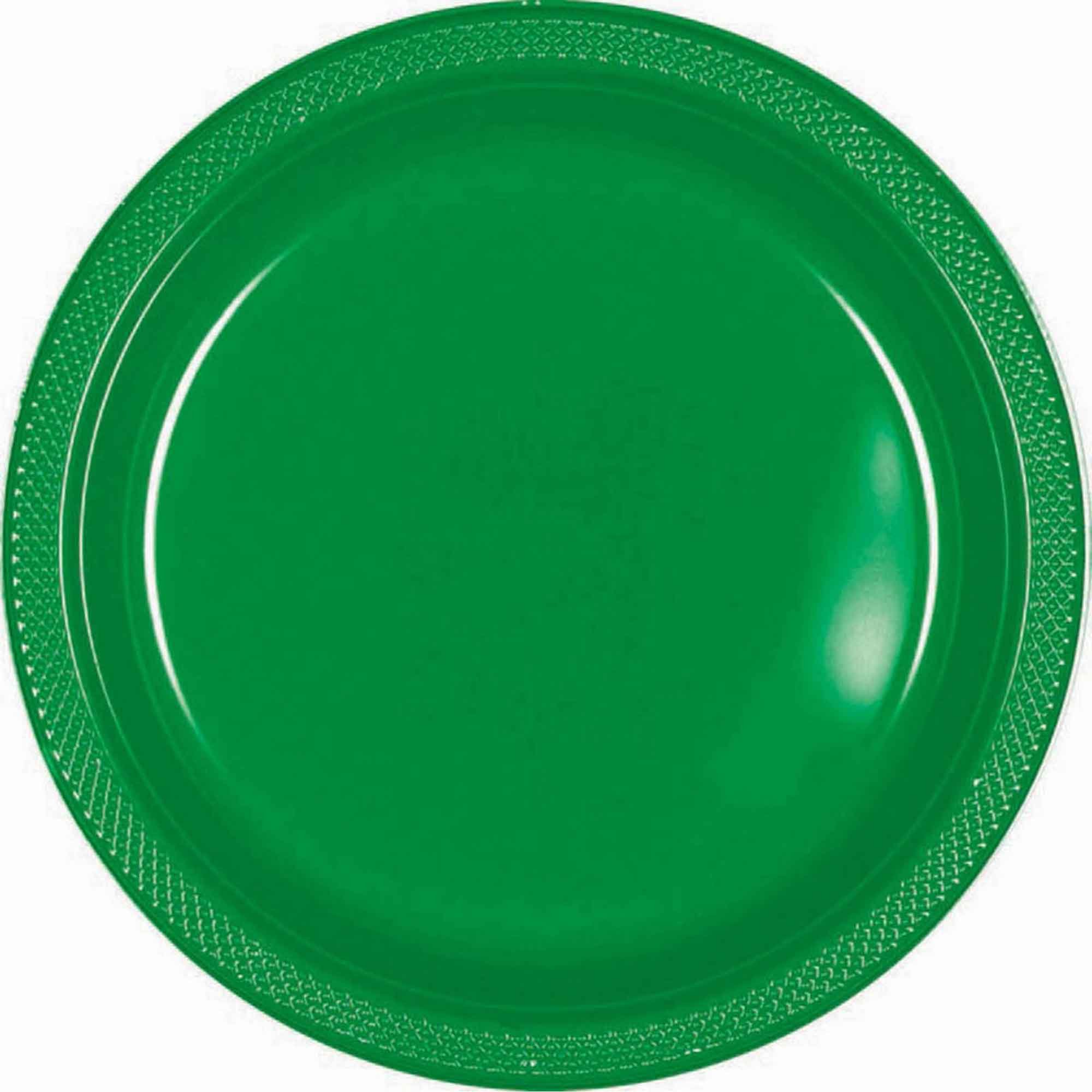 Premium Plastic Plates 17cm 20 Pack - Festive Green