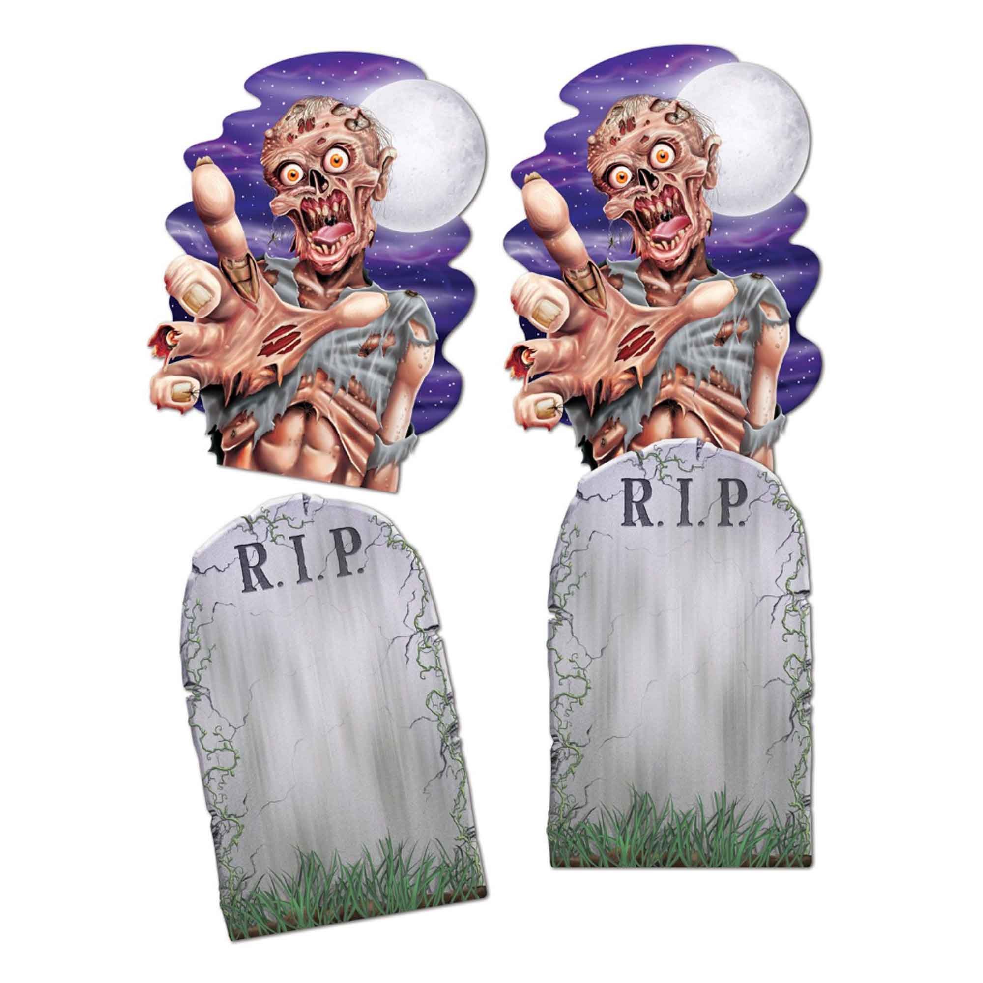 Beistle Jumbo Tombstone & Zombie Cutouts