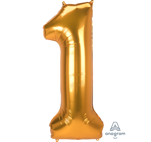 SuperShape Jumbo Number 1 Gold 55cm x 134cm L53