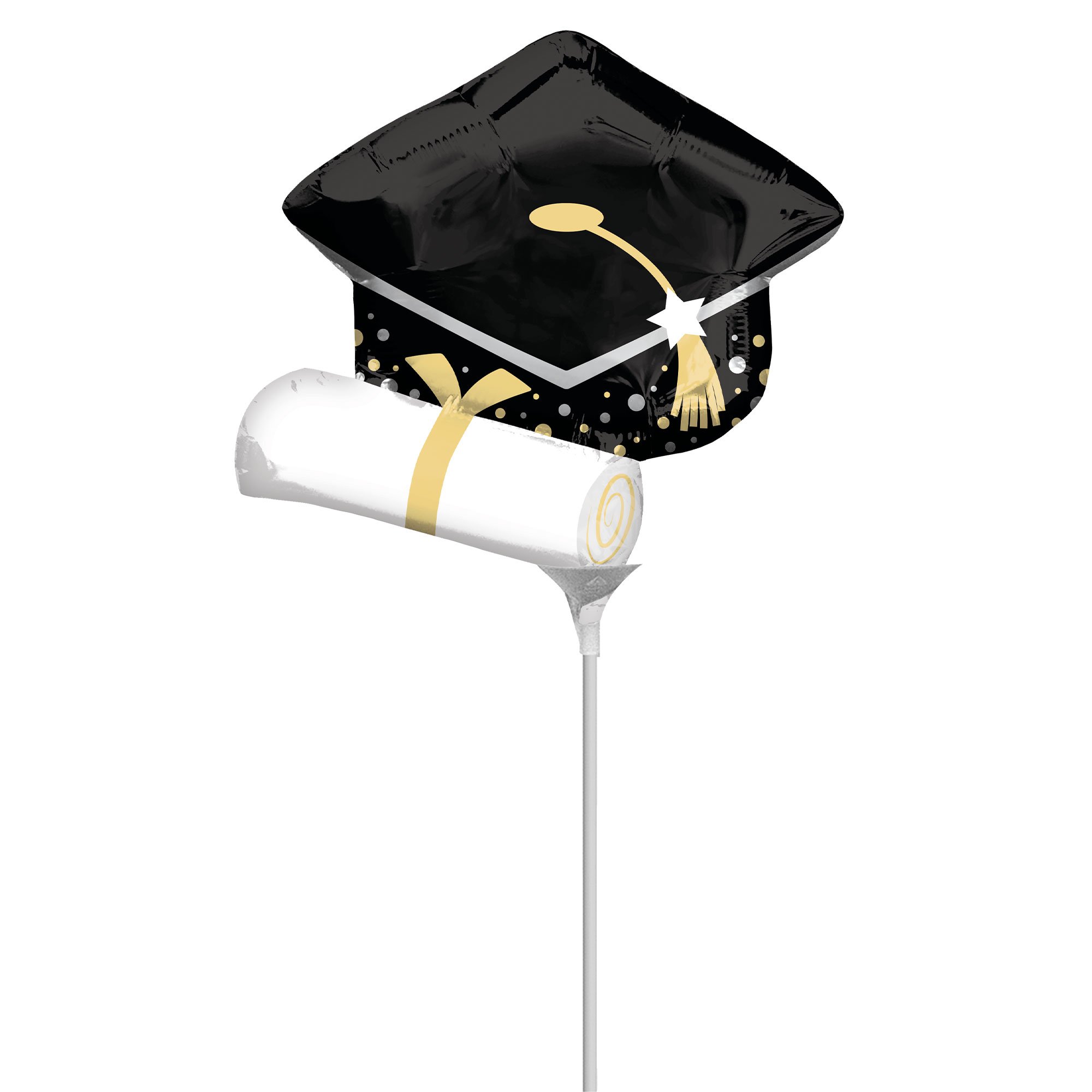 Mini Shape Black Grad Cap & White Diploma A30
