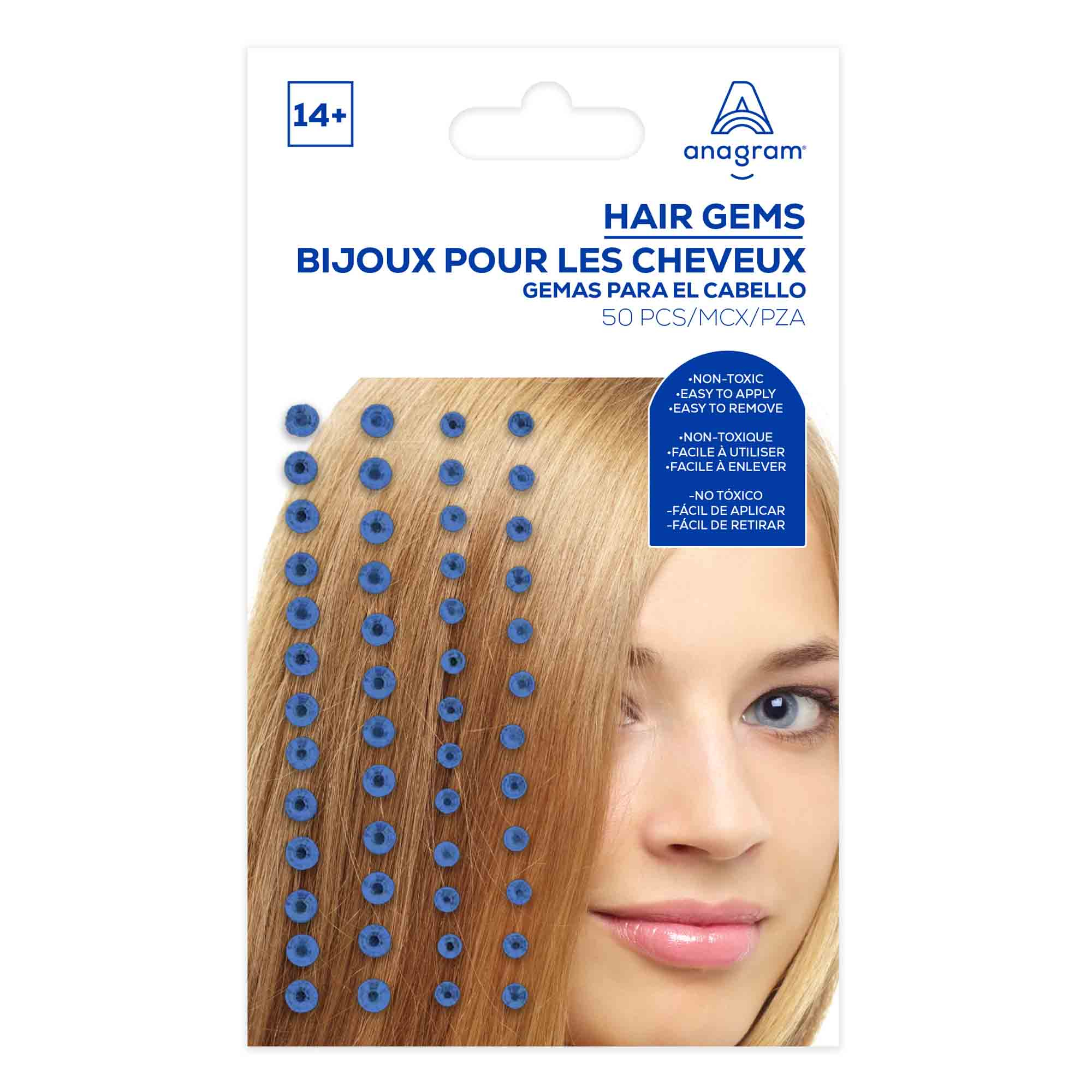 Team Spirit Hair Gems Blue 14+