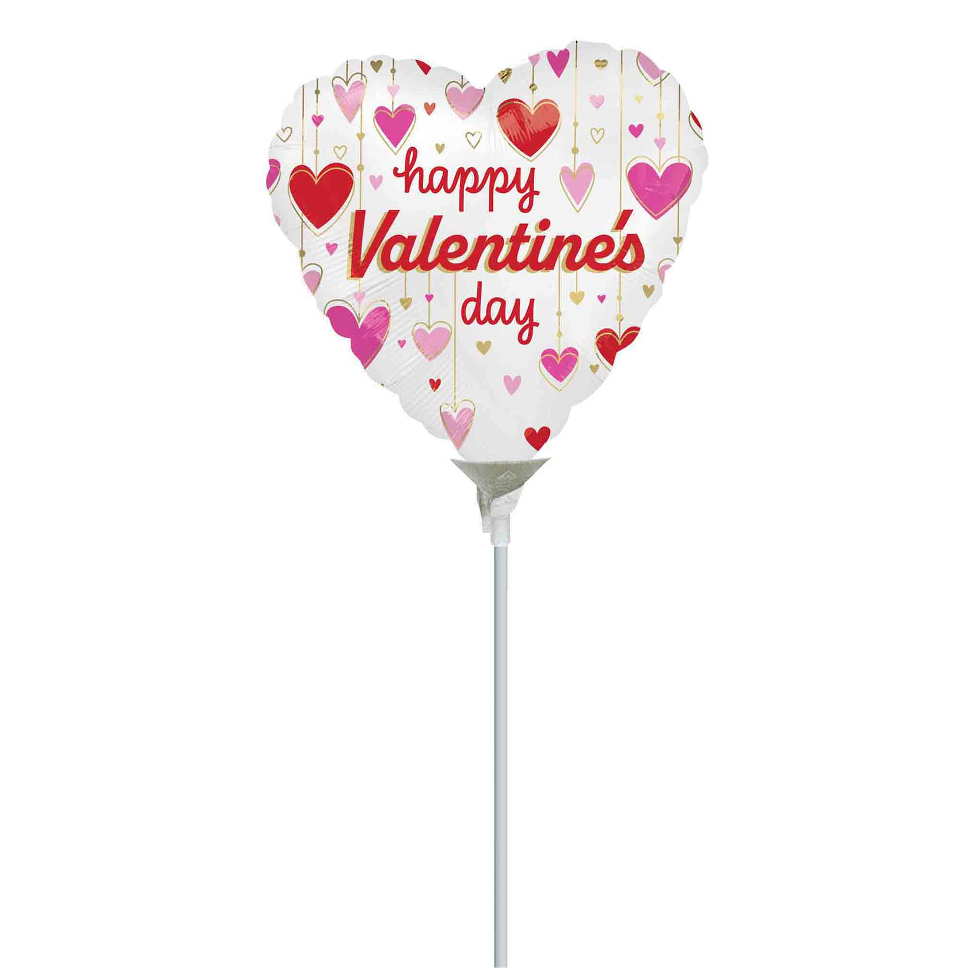 22cm Inflated Happy Valentine's Day Satin Dangling Hearts A15