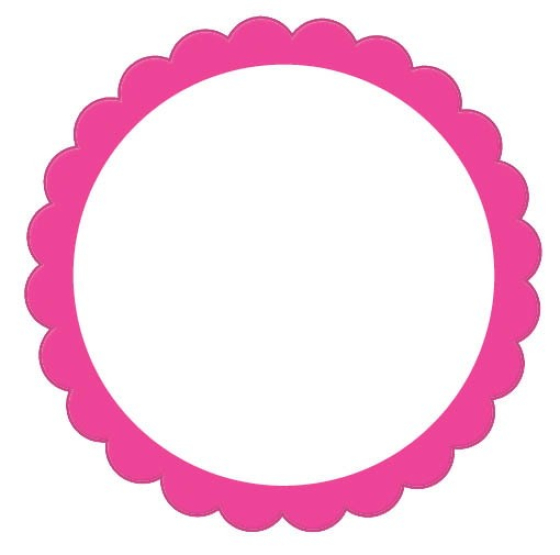 Labels Scalloped - Bright Pink