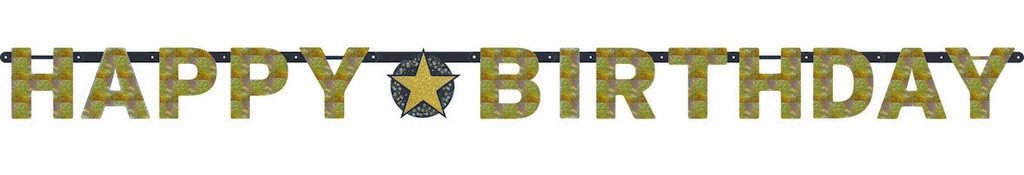 Sparkling Celebration Happy Birthday Prismatic Letter Banner