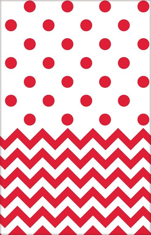 Chevron Plastic Tablecover Apple Red