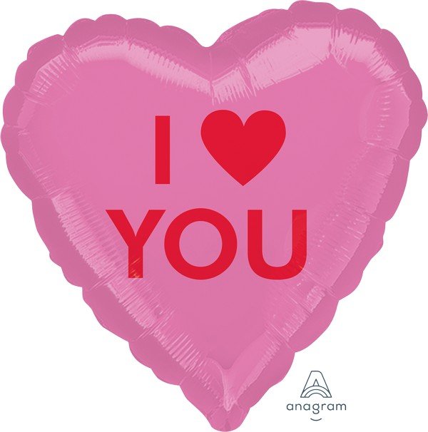 45cm Standard I Heart You Candy Heart Pink S40