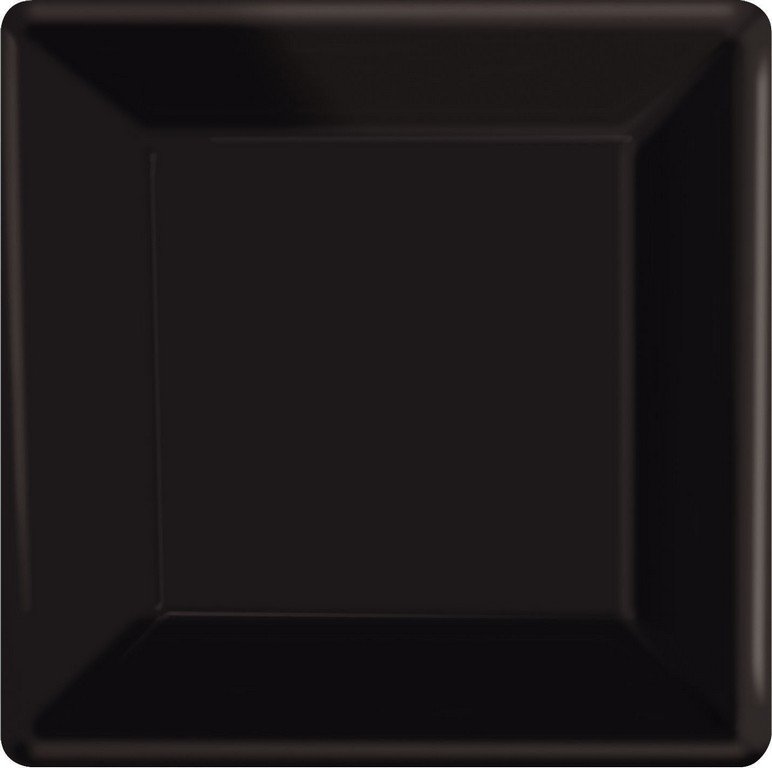 Paper Plates 23cm Square 20CT - Jet Black NPC