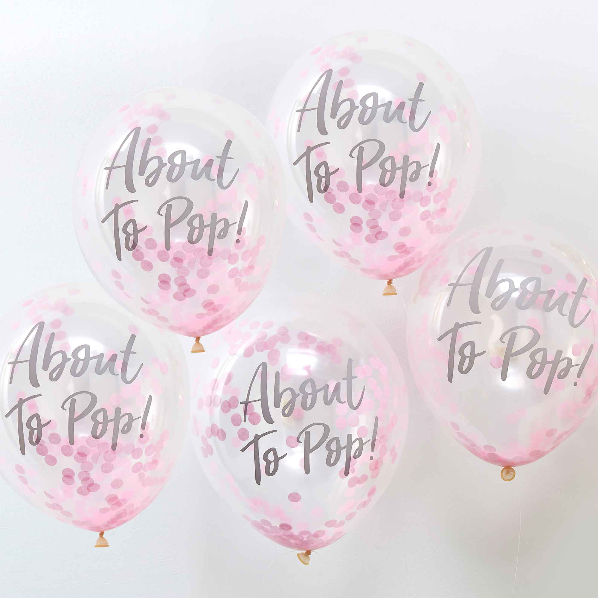 "Oh Baby! Balloons 12""/30cm Confetti Pink About To Pop                                                                         