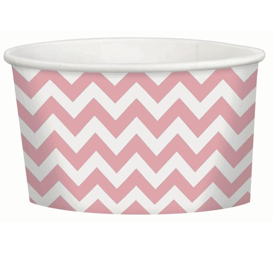 Chevron 280ml Treat Cups New Pink