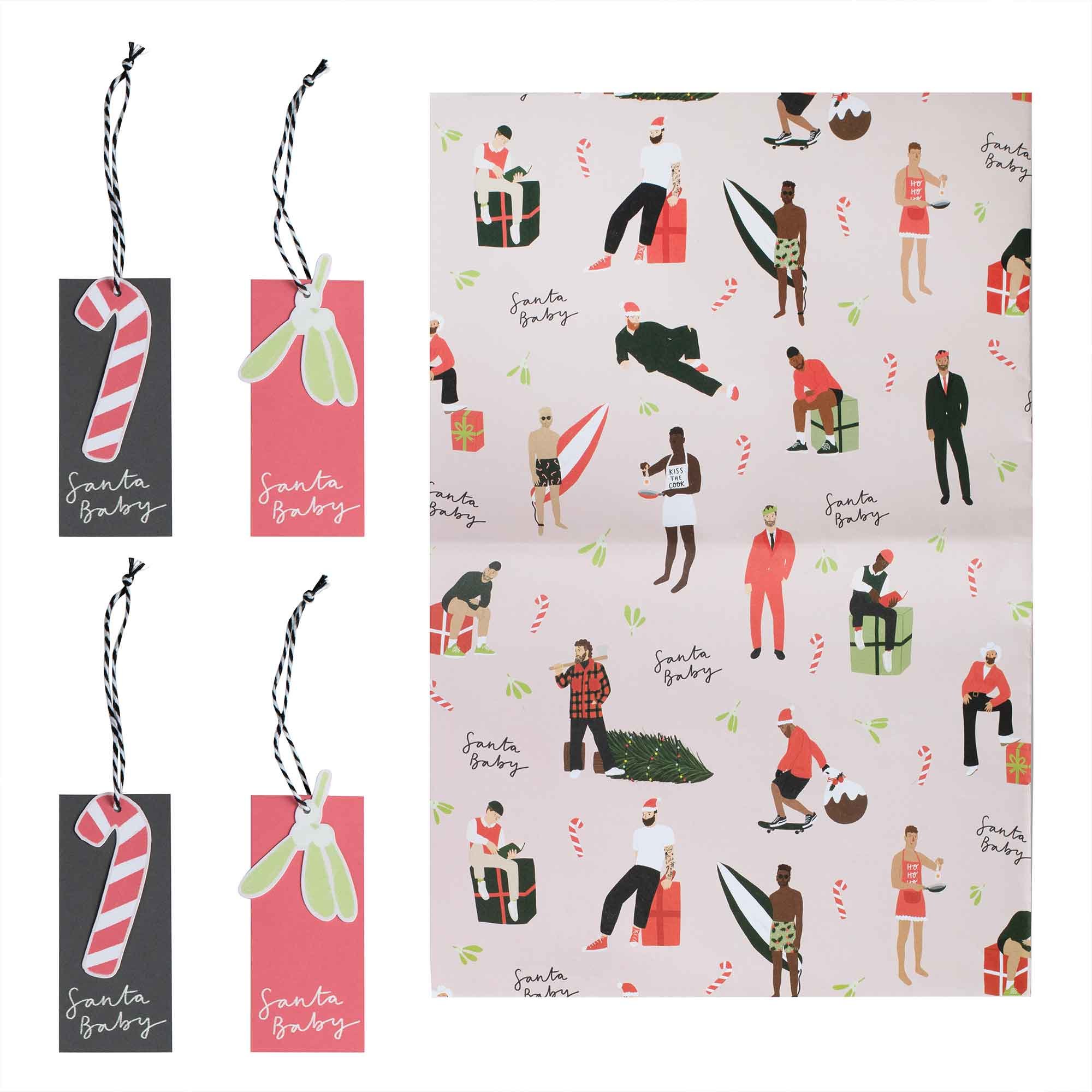 Merry & Bright Santa Baby Gift Wrapping Paper