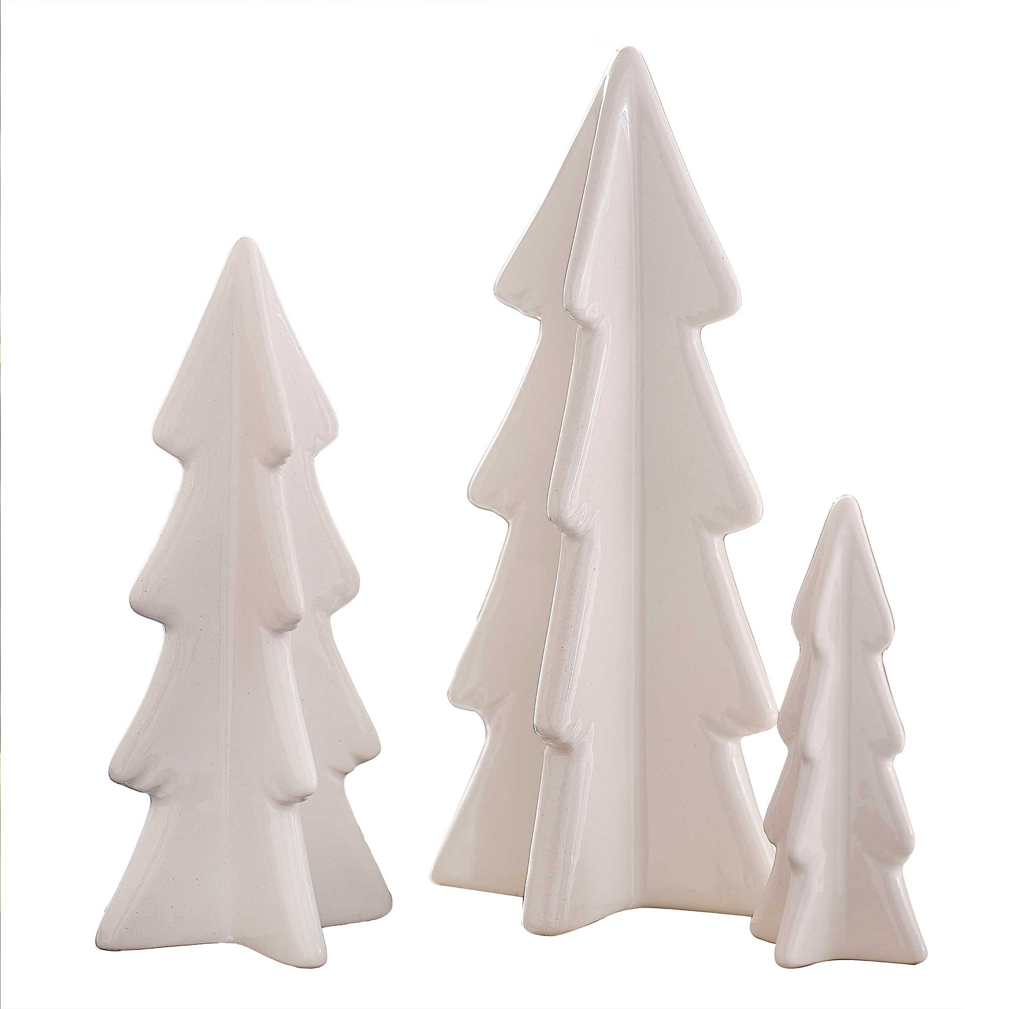 White Christmas Ceramic Christmas Tree Decorations