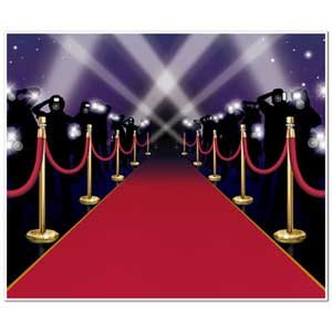 Beistle Backdrop Red Carpet & Stanchions Scene Setter