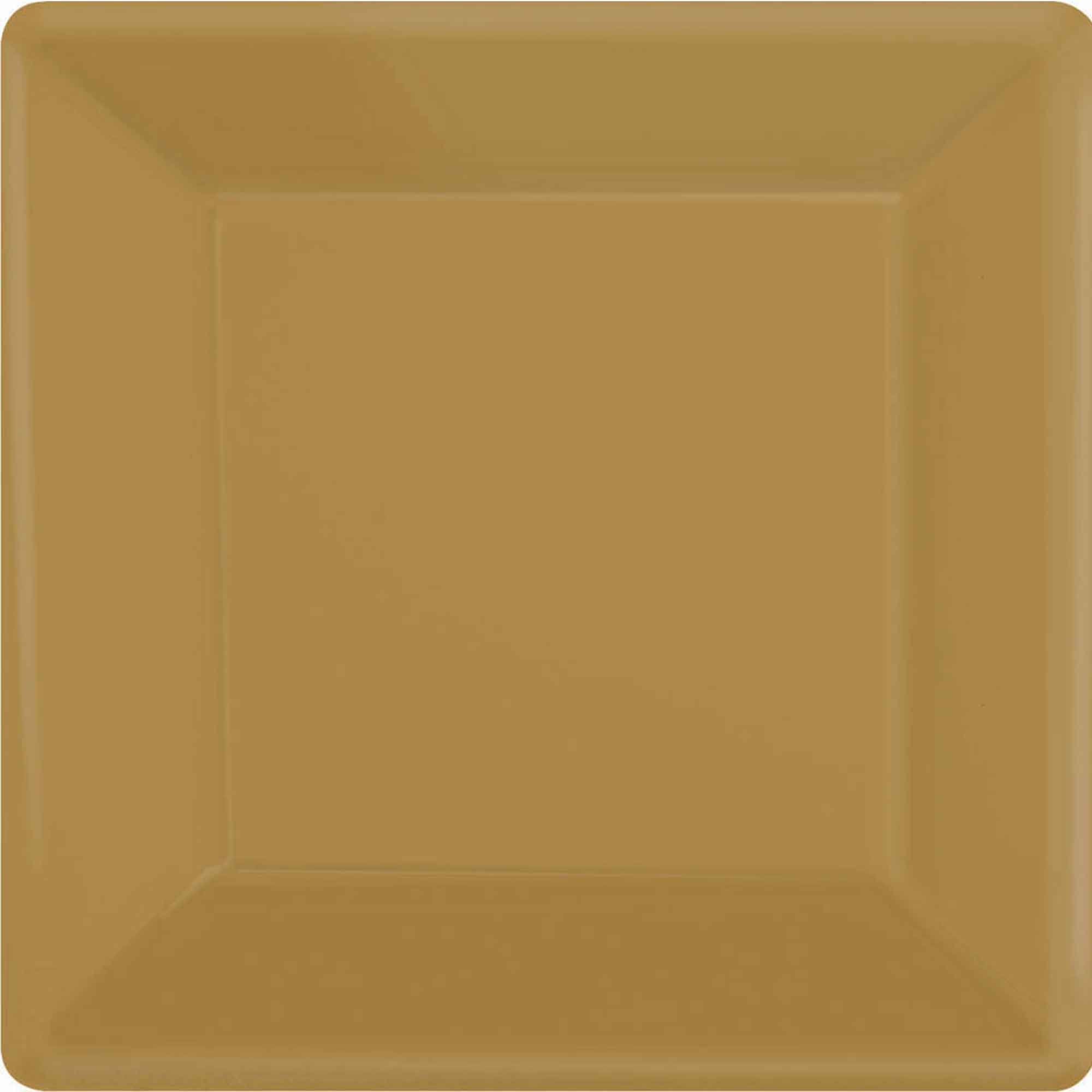 Paper Plates 17cm Square 20CT-Gold