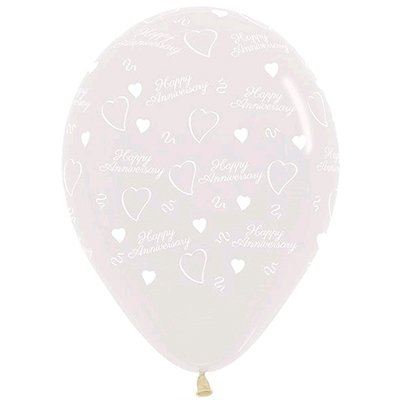 Sempertex 30cm Anniversary Crystal Clear Latex Balloons, 6PK