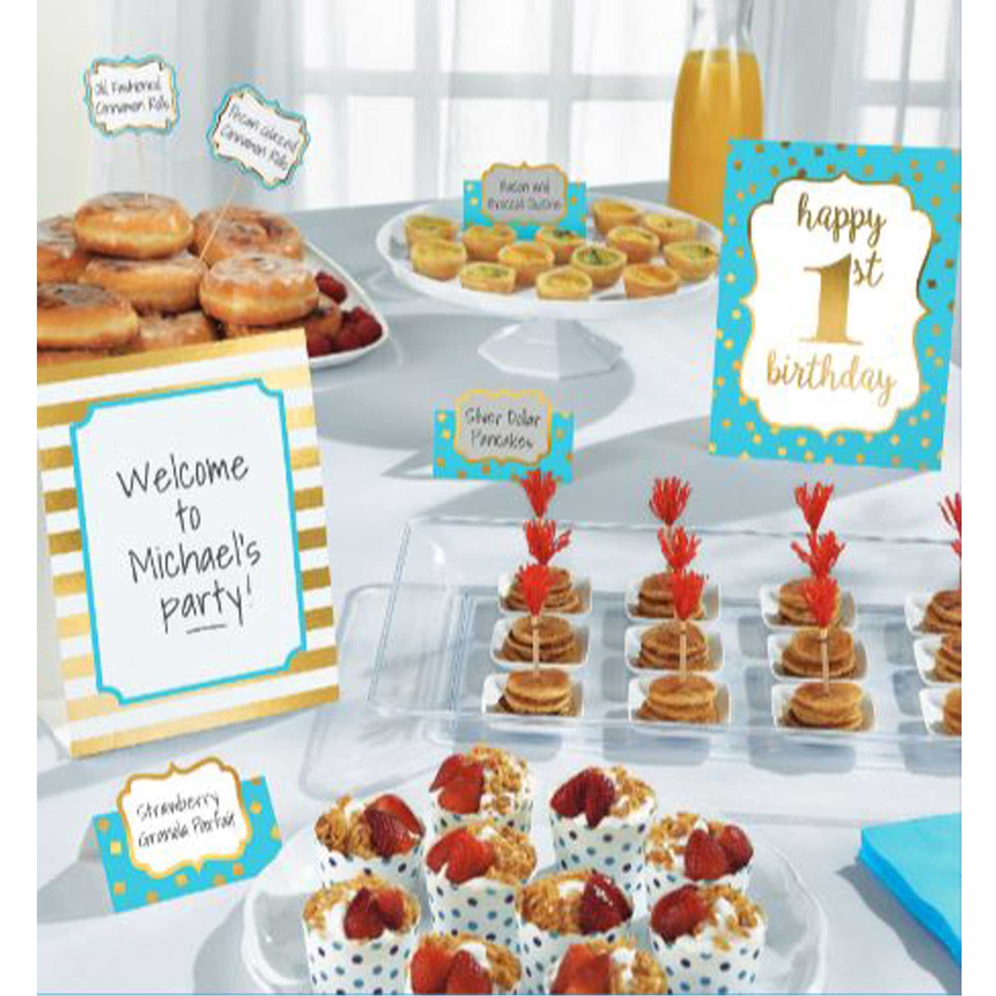 1st Birthday Boy Buffet Decoration Kit
