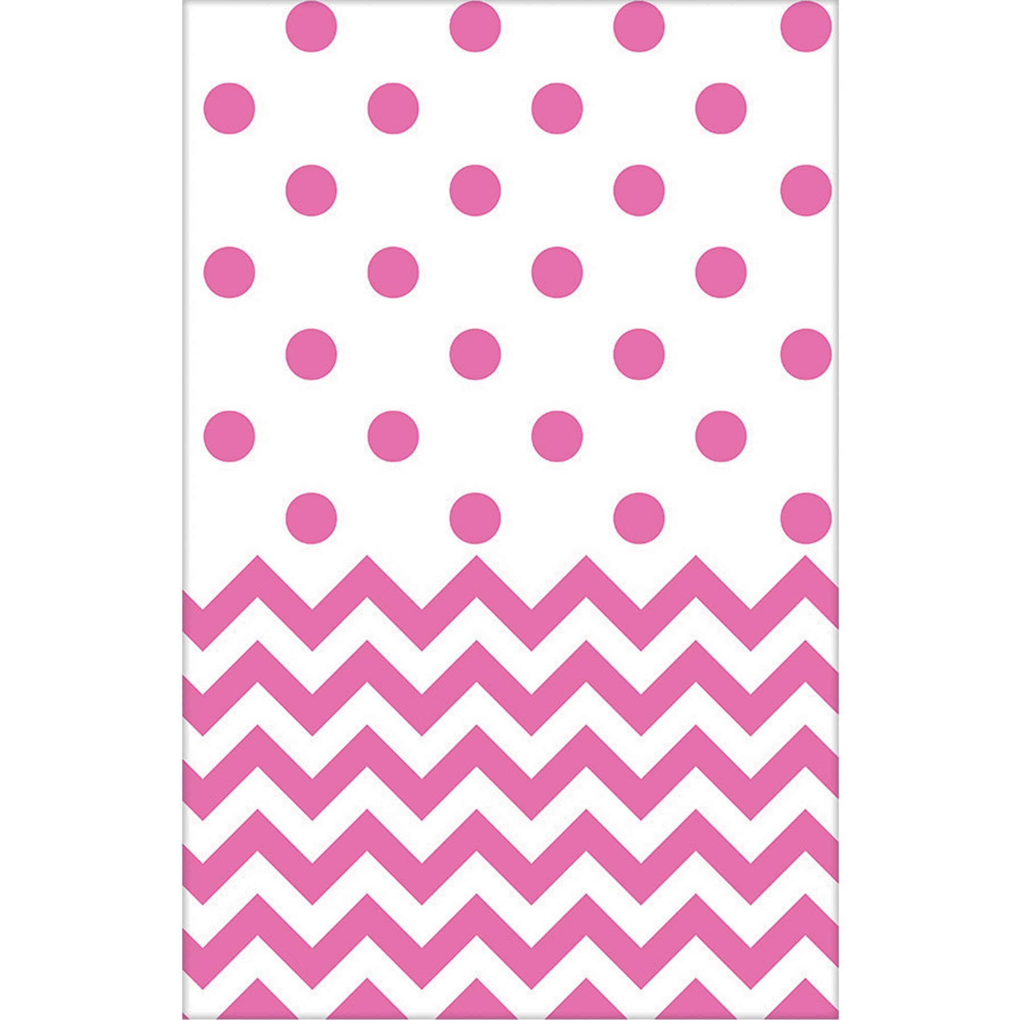 Chevron Plastic Tablecover New Pink